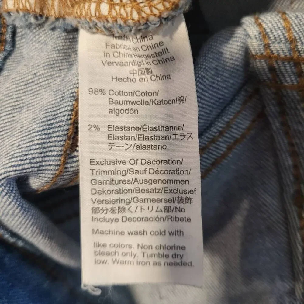 Madewell Womens High Rise Slim Crop Boyjean Sz 25 Blue Distressed Raw Hem Casual - Picture 7 of 10